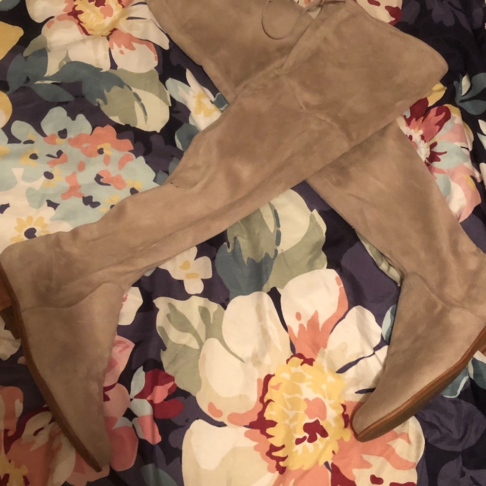 Tan over the knee boots